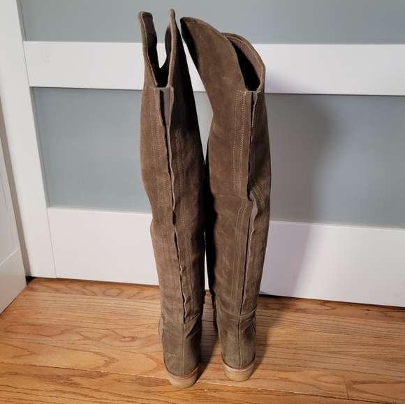 Free People Banks Over The Knee Boots Slouch Suede Green Size 38 - Picture 9 of 17